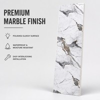 Panneau mural en PVC marbré gris veiné blanc, imperméable, revêtement décoratif intérieur