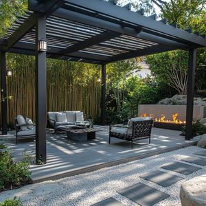 Una elegante pérgola de aleación de aluminio diseñada para conversaciones íntimas en el jardín y descanso nocturno iluminado por las estrellas - Product Image 5