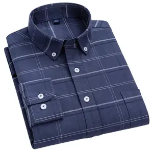 Hot Sale Heren Modieus Knoop-Up Flanellen Overhemden Zwaargewicht Geruit Unisex Shirt Voor Jongens Outdoor Werkjurk Formeel