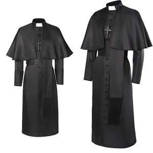 Haute qualité couleur unie coton respirant unisexe longue robe haut tendance prêtre vêtements église vêtements traditionnel musulman - Product Image 6