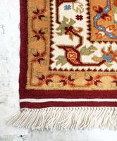 Türkischer Izmir Vintage Nomaden Handgeknüpfter Woll-Blumenteppich 100 X 100 cm