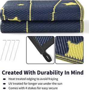 พรมพอลิโพรไพลีนเป็นมิตรต่อสิ่งแวดล้อมแบบยั่งยืนพรมพลาสติกสำหรับกลางแจ้งเสื่อชายหาดอเนกประสงค์สำหรับตั้งแคมป์ - Product Image 5