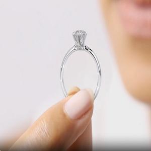 Diamant de laboratoire de coupe ronde 10k avec certificat IGI, bague de fiançailles solitaire 6.5mm F couleur VS1 clarté - Product Image 6