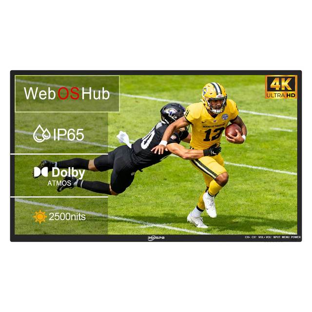 65' Outdoor TV 1000nits Ultra 4K UHD TV, IP65 Waterproof Dustproof for Partial Sun Areas, Smart TV with WiFi