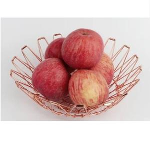 Panier à fruits en métal avec finition dorée rose pour le comptoir de cuisine ou la table à manger, décoration, paniers à fruits en métal - Product Image 1