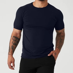 2025 New Fashion Men's Slim Fit Neck T-Shirt 100% Cotton Knitted 240 Grams <b>Weight</b> Silk Screen Print Breathable Stretchable <b>Blank</b> - Product Image 1