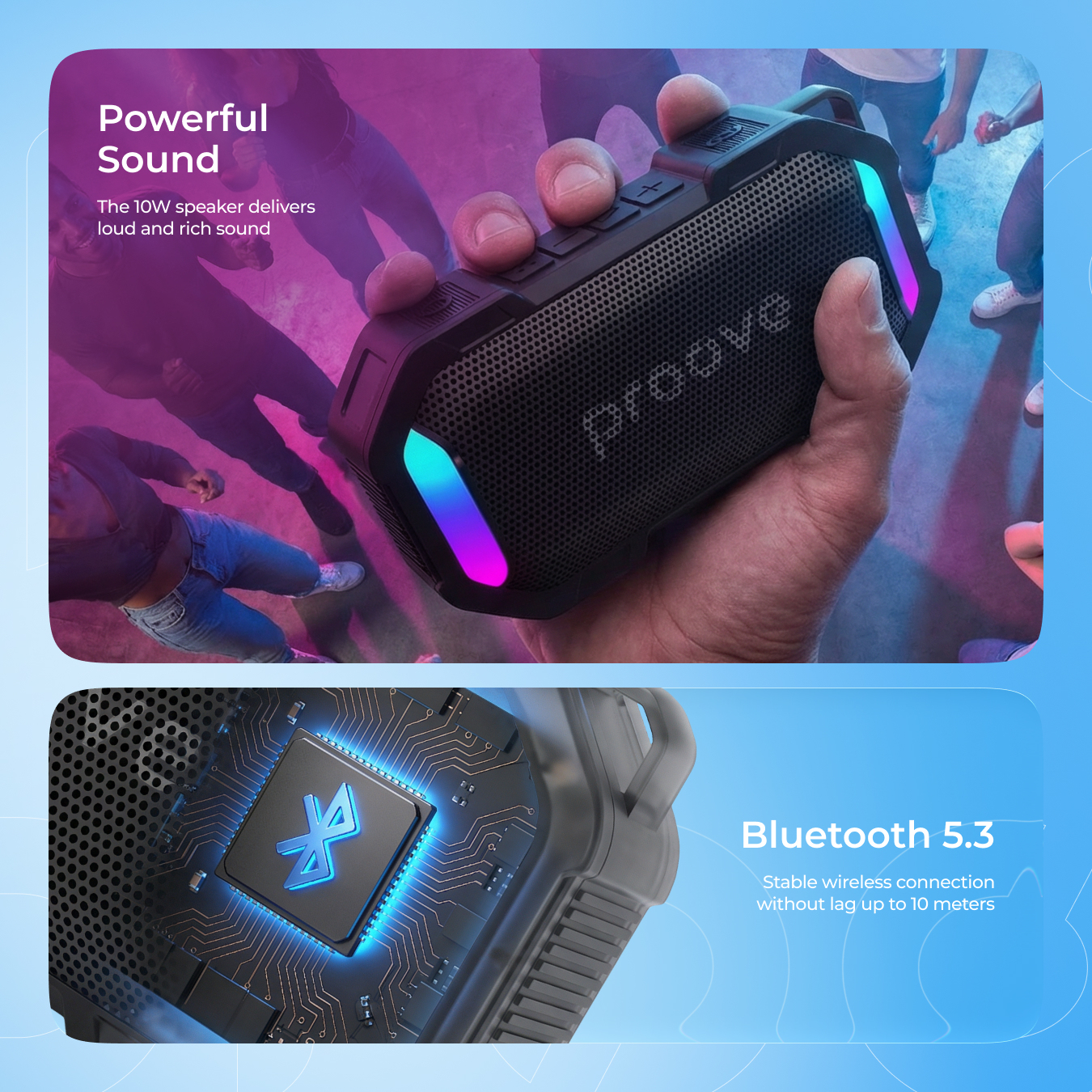 Portable Speakers Proove Black Rock 10W Wireless Speaker with Deep Bass Portable Speaker for Outdoor & Party · image 2