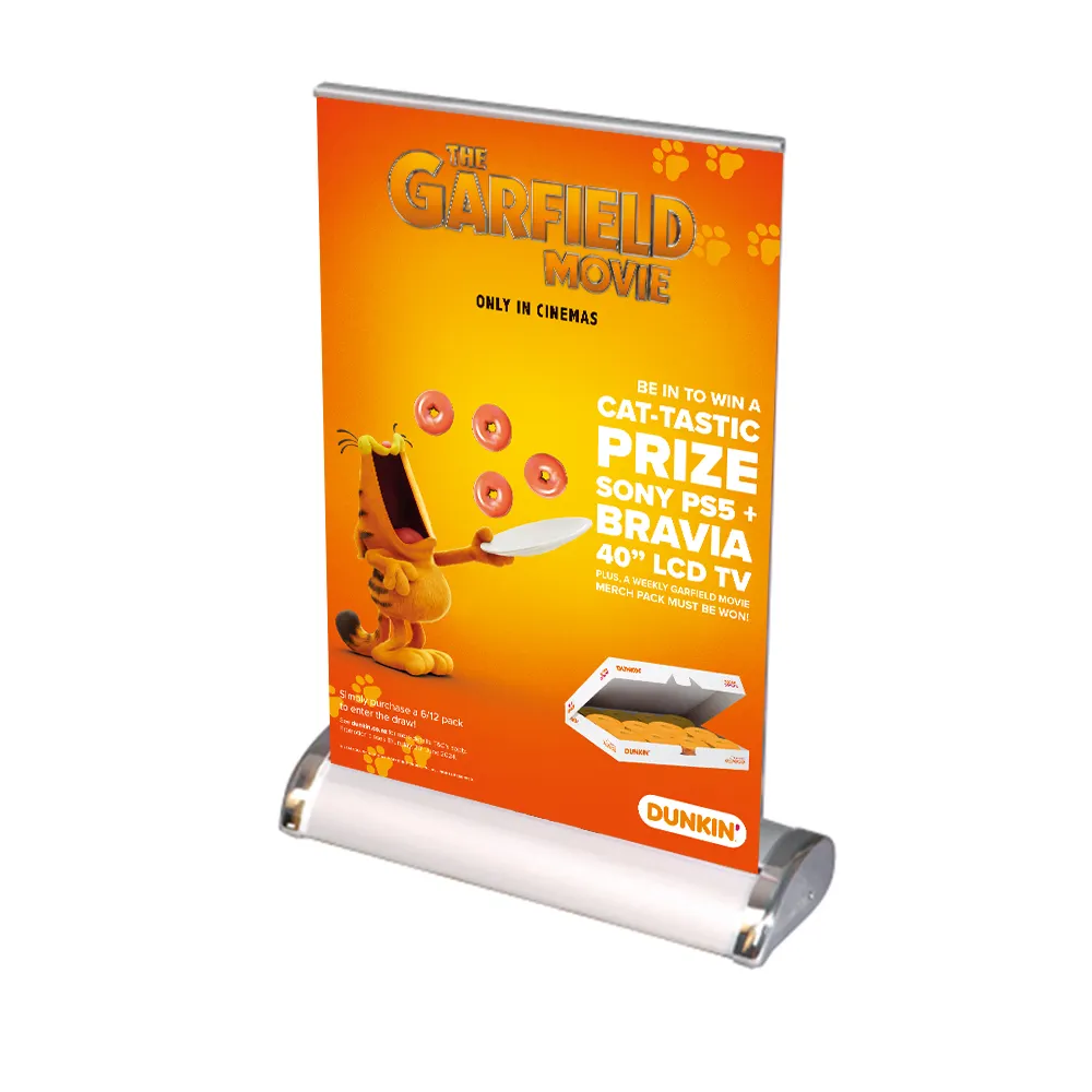 Werbung einziehbarer Bannerständer breiter Boden Mini-Roll-Up-Banner-Display starker Qualitäts-Mini-Roll-Up-Bannerständer