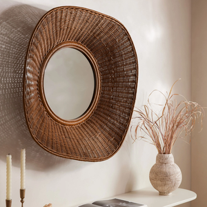 Espejo de pared de mimbre ecológico Handwicker, decoración de pared, decoración del hogar, espejo de dormitorio Vintage, venta al por mayor de Vietnam - Product Image 5