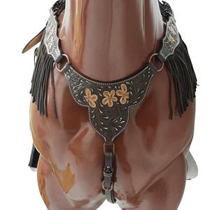 Direct Factory Western Leather Headstall & Breast Collar Set Gladiator Design, Hand-carved with Custom Fitting Featuring - Product Image 3