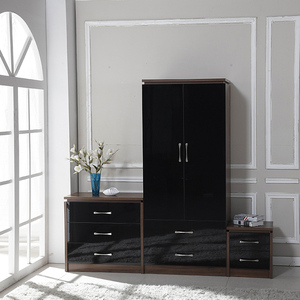 Factory Direct Price Concerto 3 Pieces Trio High Gloss Modern Bedroom Furniture Sets New Collection Storage <b>Cabinets</b> - Product Image 2