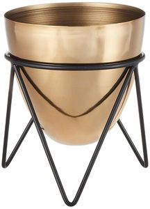 Jardinière martelée dernière conception avec grand support en métal-support de pot de fleur debout décoratif intérieur extérieur jardin Pat - Product Image 3