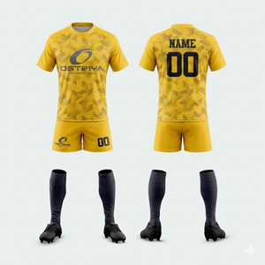 Uniforme de Rugby para Hombre Adulto, Transpirable, con Estampado por Transferencia de Calor, 100% Poliéster, Ropa Deportiva, Servicio OEM - Product Image 1