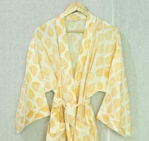 Kimono Vintage con estampado Floral de la mejor calidad, ropa de dormir 100% algodón, camisón elegante suave, vestido informal para mujer para el verano - Product Image 4