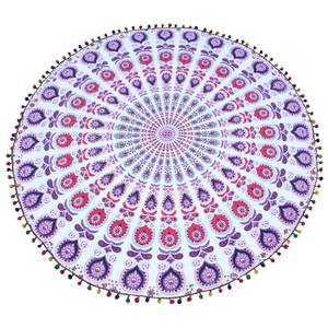Boho Mandala circulaire Yoga plage couverture jeter 100% coton peluche doux Jacquard velours piscine pique-nique serviette ronde - Product Image 5