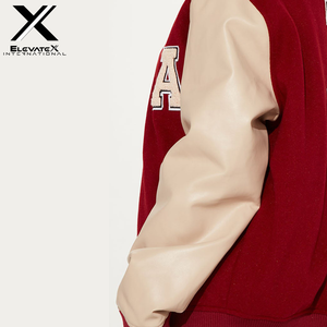 Chaqueta universitaria de lana personalizada de alta calidad para mujer estilo Hip Hop acolchado a prueba de viento transpirable algodón relleno bordado bolsillo - Product Image 6