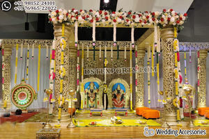 Glamoroso Mandap Dorado Tallado para Bodas, Aspecto Exquisito, Mandap Dorado Tallado para Bodas, Nuevo Mandap Indio Dorado Tallado para Bodas en EE. UU. - Product Image 5