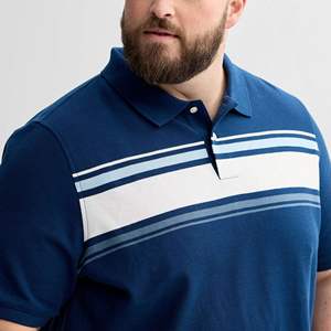 Chemises pour hommes en maille respirante bicolore, grande taille, styles décontractés à manches courtes personnalisés pour un confort et une coupe quotidiens - Product Image 1
