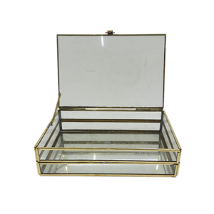 Handmade Jewellery <b>Box</b> <b>Glass</b> and Brass With Silver Plating Customized Product for Wedding Decoration Bulk - Product Image 1