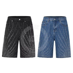 Venta al por mayor de lujo de los hombres pantalones cortos de diamantes de imitación personalizados de los hombres pantalones cortos de diamantes de imitación Hip Hop Bling Streetwear - Product Image 1