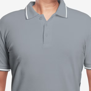 Piqué confortable 100% coton ODM pour hommes avec motif à pointe Tissu tricoté teint uni pour polos - Product Image 4