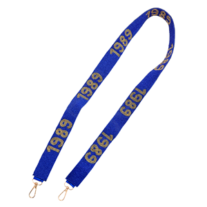 1989 Chic Nostalgic Beaded Purse Strap Handcrafted Adjustable Cotton Bag Strap Embroidered Music Lovers Design for Needlework - Product Image 1