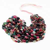 Natürliche Multi Turmalin glatte ovale Form Perlen 4*6MM Plain Turmalin Perlen für DIY Herstellung Schmuck Großhändler Preis