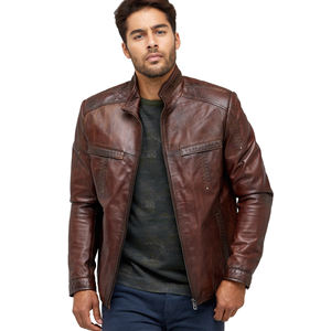 Veste en cuir en peau de mouton 2025 Best Design pour hommes vente en gros bon marché veste en cuir respirante pour hommes avec service OEM pour hommes - Product Image 6