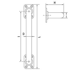 Manija de puerta industrial moderna M28 P Centro rodante de aleación de aluminio de 28mm con capa negra satinada 4 agujeros y placa para villas - Product Image 2
