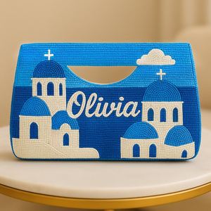 Multicolor Beaded <b>Bag</b> with Handle, Handheld <b>Bag</b>, Casual Hand <b>Bag</b>, Indian Handicraft, Handmade, <b>Baguette</b> <b>bag</b>, - Product Image 5