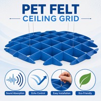 Awan Plafon Akustik Modern Persegi |   CNC Precision PET Felt untuk Desain Restoran dengan Grid Plafon