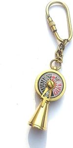 Porte-clés boussole vintage en laiton, fait main, thème nautique, assortiment de porte-clés - Product Image 3