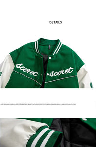 Veste universitaire de baseball à manches en cuir brodées avec logo personnalisé du fabricant OEM pour hommes vente en gros de patchwork à col montant - Product Image 4