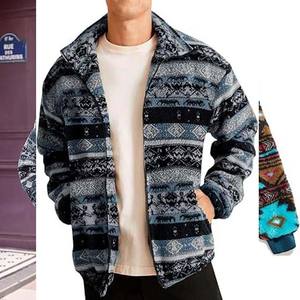 Custom Popular Two Tone Zip up <b>Jackets</b> Fluffy Sherpa Fleece <b>Jackets</b> for <b>Man</b> Winter <b>Jacket</b> - Product Image 1