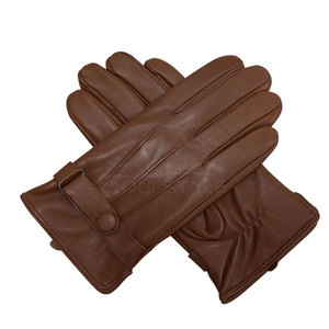 Guantes de invierno de cuero marrón, guantes cálidos transpirables para pantalla táctil para hombres, proveedor de accesorios de moda, guantes de conducción de invierno - Product Image 2