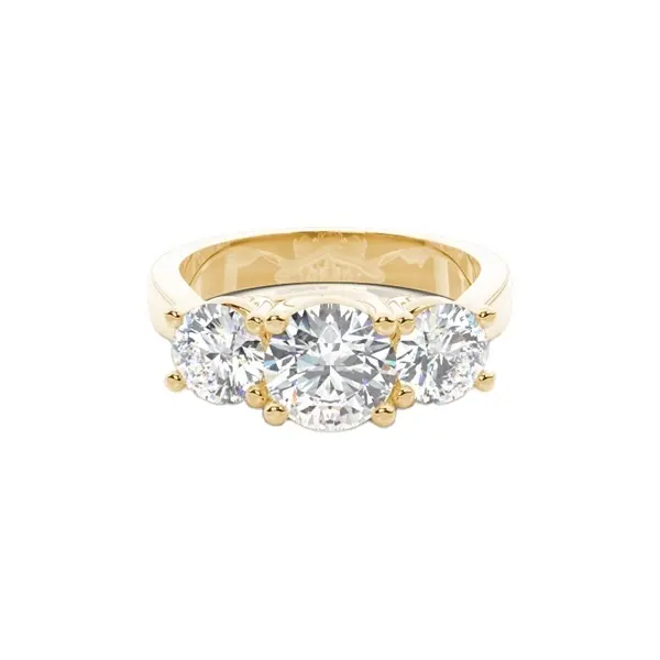 Satın 3 taş elmas yüzük prenses kesim Lab yetiştirilen elmas yüzük IGI sertifikalı cilalı elmas 18k beyaz altın nişan yüzüğü