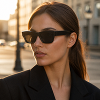Lunettes de soleil rectangulaires Mellume Chic Premium avec logo personnalisé, monture épaisse en acétate, verres polarisés TAC pour hommes et femmes