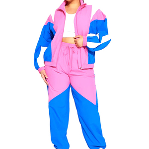 ชุดวอร์มผู้หญิง/ยูนิเซ็กซ์ ไซส์พลัส คุณภาพสูง ผ้าไนลอน มีซิป มีฮู้ด กันลม ใส่ได้ทั้งฤดูร้อนและฤดูหนาว ชุด 2 ชิ้น ระบายอากาศได้ดี - Product Image 1