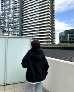 Sudadera con cremallera de gran tamaño Unisex, cárdigan con capucha, estilo callejero, Color sólido, prendas de vestir exteriores femeninas, transpirables para sudaderas con capucha - Product Image 2