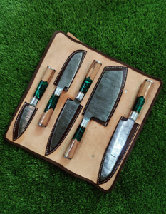 ชุดมีดเชฟ6ชิ้นทำมือ67ชั้นทำจากเหล็กดามัสกัส - Product Image 2