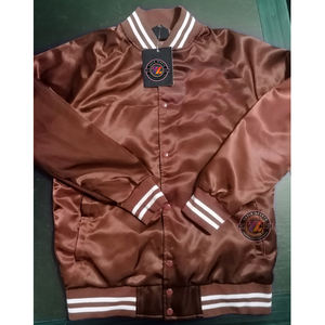 Chaqueta Universitaria de Satén Brillante con Bordado Personalizado para Ropa Urbana, Chaqueta de Béisbol con Logotipo Personalizado para Equipos Deportivos - Product Image 1