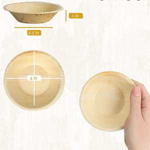 Assiettes en feuilles de palmier pour la décoration de fête, utilisation en cuisine, écologiques, compostables, biodégradables, bols jetables, assiettes en feuilles de palmier - Product Image 6