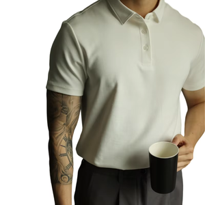 Camisetas Polo personalizadas al por mayor logotipo personalizado al por mayor color blanco hombres verano manga corta solapa botón informal ajuste regular - Product Image 1