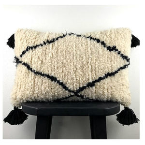 Luxe marocain rayé laine soie coton tapis oreiller couvre 45x45 coussin décoratif pour la maison hôtel caché tissé Technique - Product Image 4