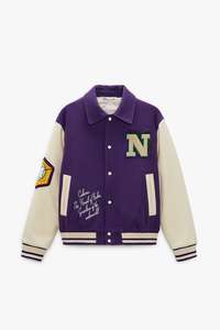 Chaqueta Varsity de Lana a Precio de Fábrica, Exterior 100% Algodón, Cuello en V, Transpirable, de Secado Rápido, Informal para Hombre, de Invierno - Product Image 1