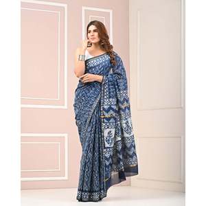 Chanderi Printed Heavy Georgette Saree Blouse Banarasi Model Number Soft Indian Pakistani Style <b>Net</b> <b>Fabric</b> Salwar Kameez Lehenga - Product Image 2