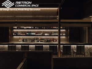 Présentoir de comptoir de bar de style rustique avec une armoire en bois à atmosphère culturelle, le choix préféré pour l'affichage du whisky - Product Image 3