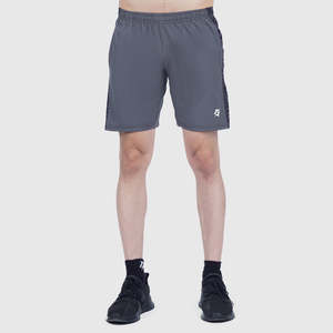 Pantalones Cortos Deportivos Grises de Corte Recto, 100% Poliéster, Cintura Elástica, Estampado por Sublimación, Entrepierna de 5 Pulgadas, Tejido de Punto - Product Image 3