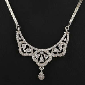 American Diamond <b>Locket</b> Set - Silver - Product Image 2