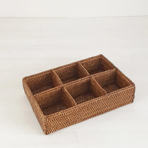 Organisateur de sachets de thé en rotin, tissé à la main, rotin naturel, boîte de rangement de cuisine - Product Image 3